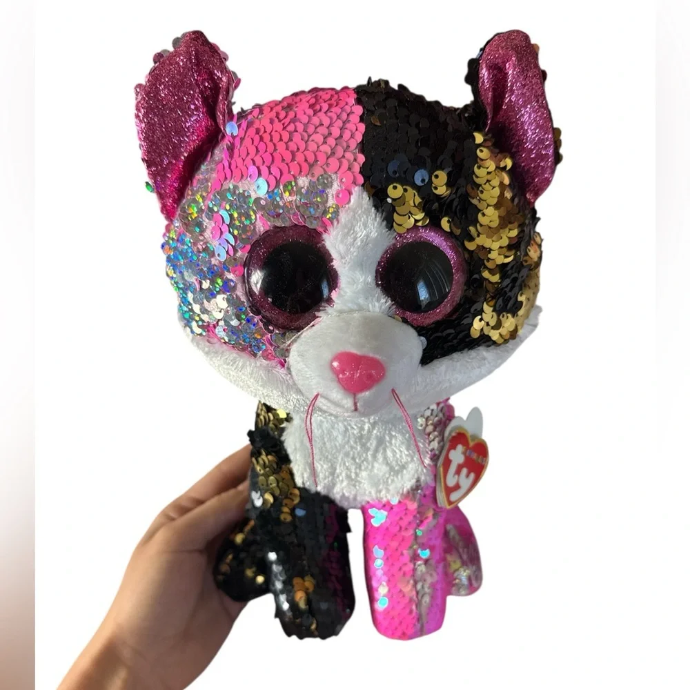 Ty Multicolor Sequin Cat Plush